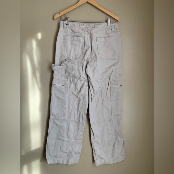 Los Angeles Sixty Six Off White tan Wide Leg Light Weight Cargo Pants Size 9 - Picture 6 of 10